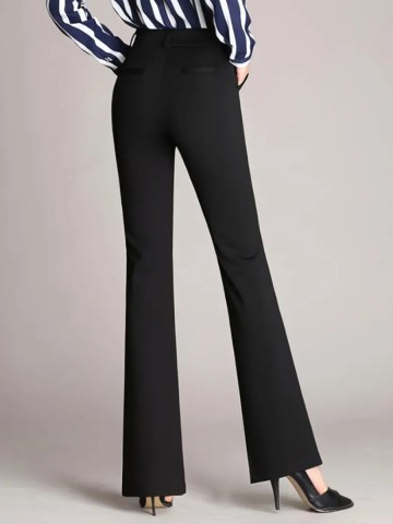 Black high-waisted flared pants