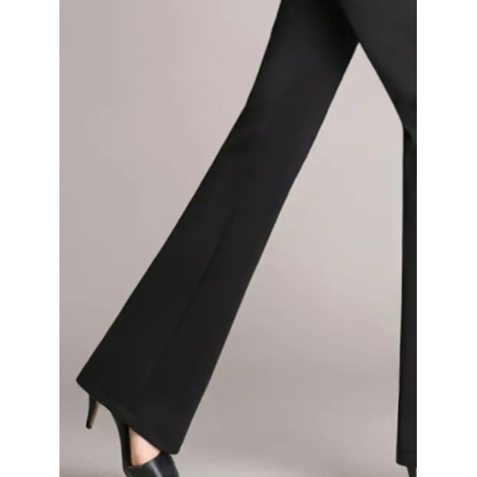 Black high-waisted flared pants