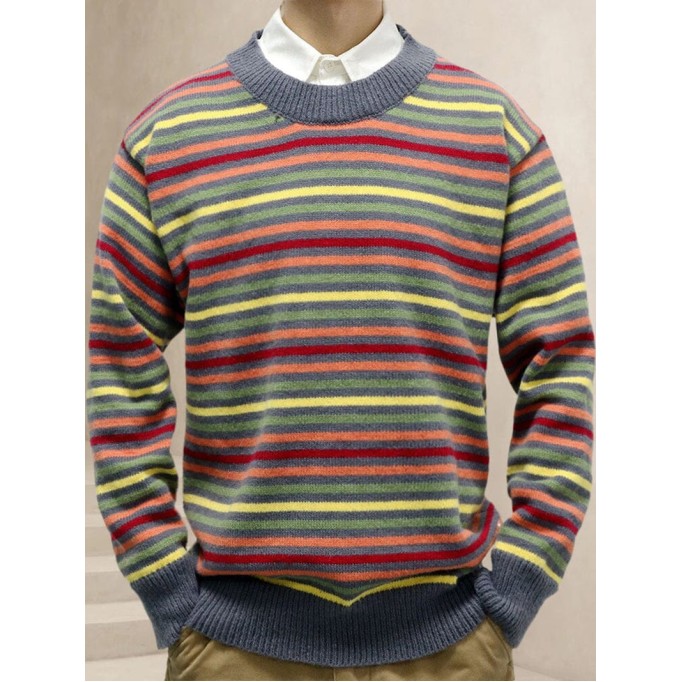 Casual Colorful Striped Sweater