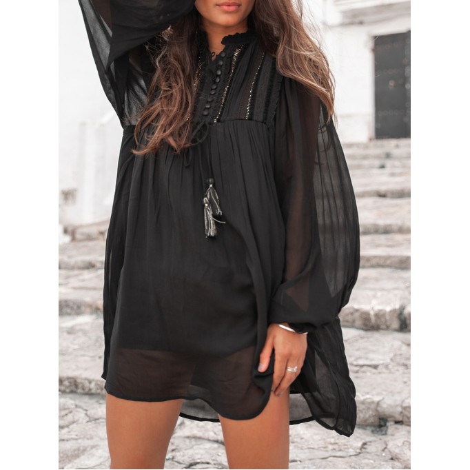 casual puff sleeve dress