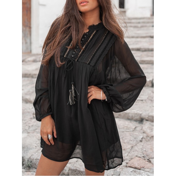 casual puff sleeve dress