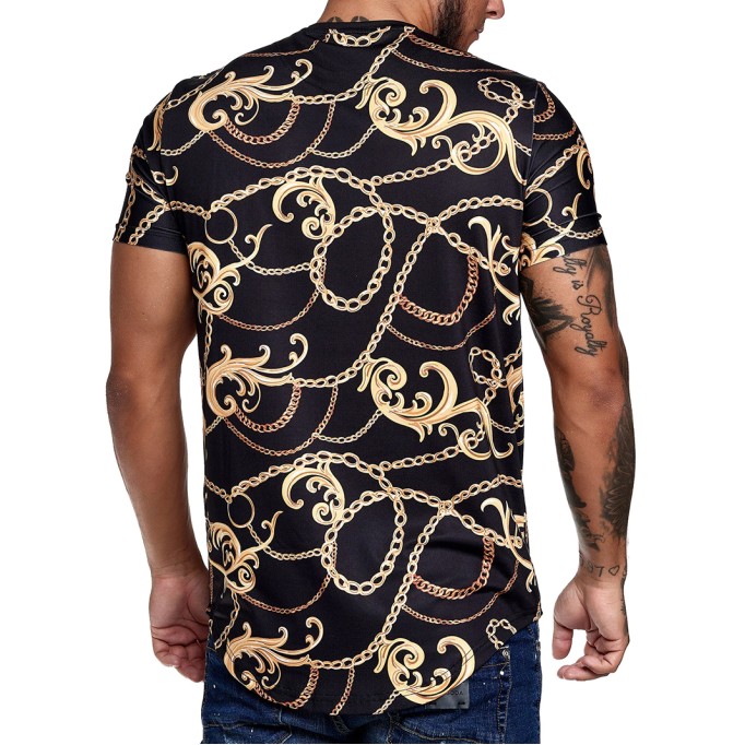 Chain lion pattern T-shirt