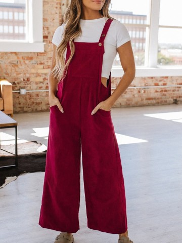 Corduroy Wide Leg Overall