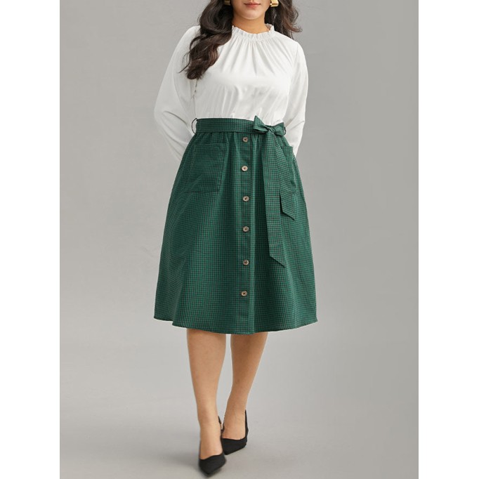 Elegant high-class waistline shirtdress