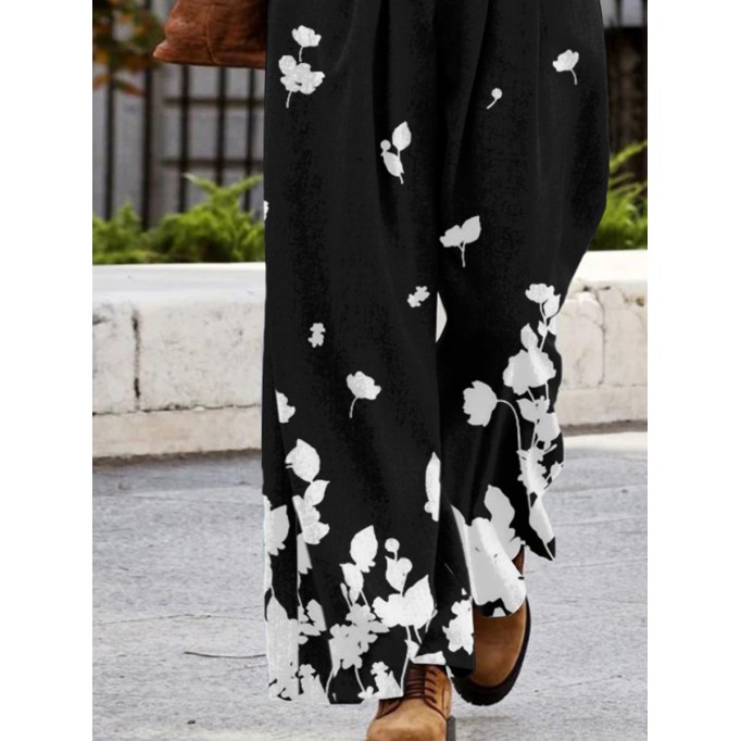 Elegant printed wide-leg pants