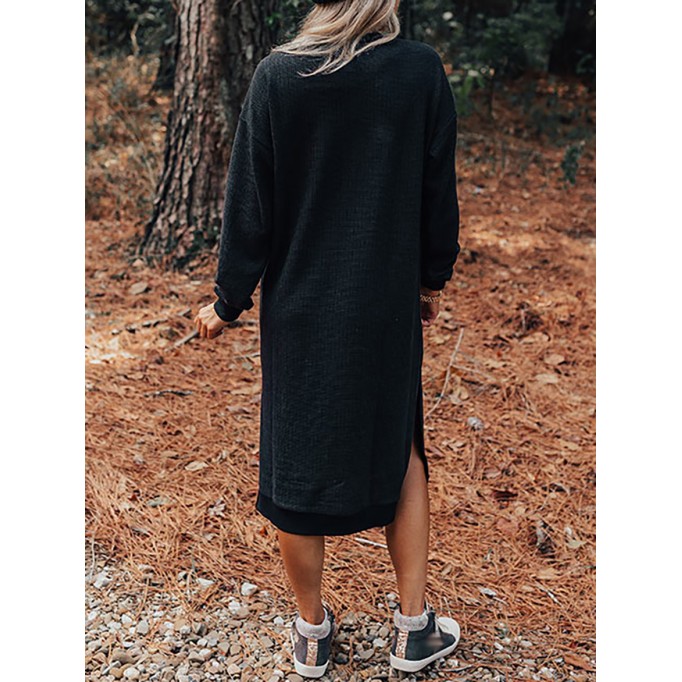 fall knit buttons cardingan dress