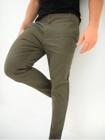 Green Stretch Twill Men's Pants