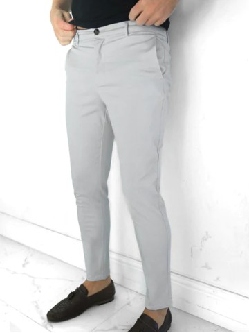 Grey Stretch Twill Men's Pants