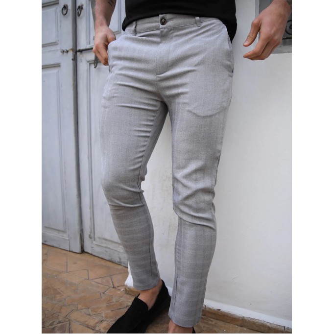 Grey Stretch Twill Men's Pants