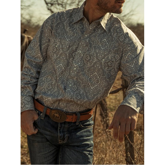 Men's Paisley Button-Front Shirt