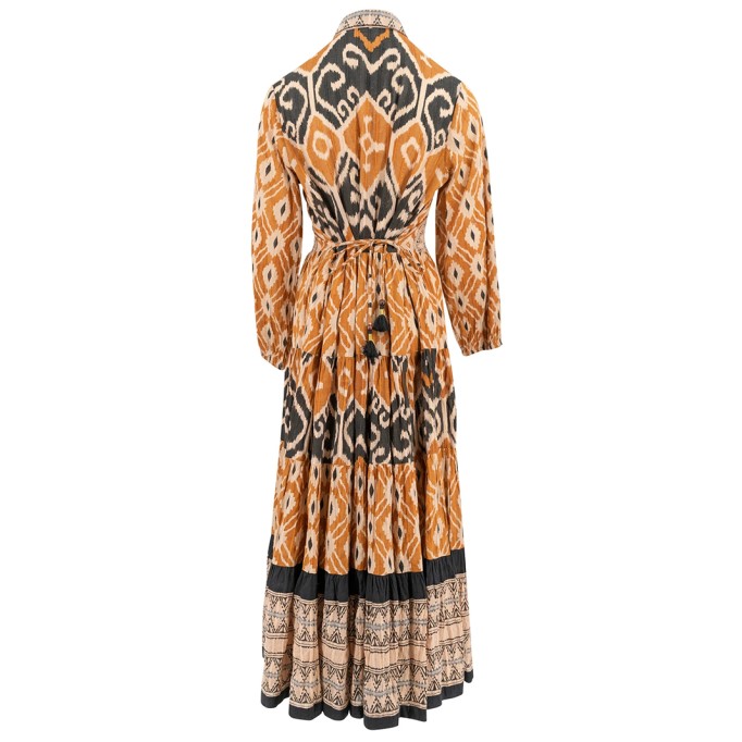 long-sleeved ethnic dress