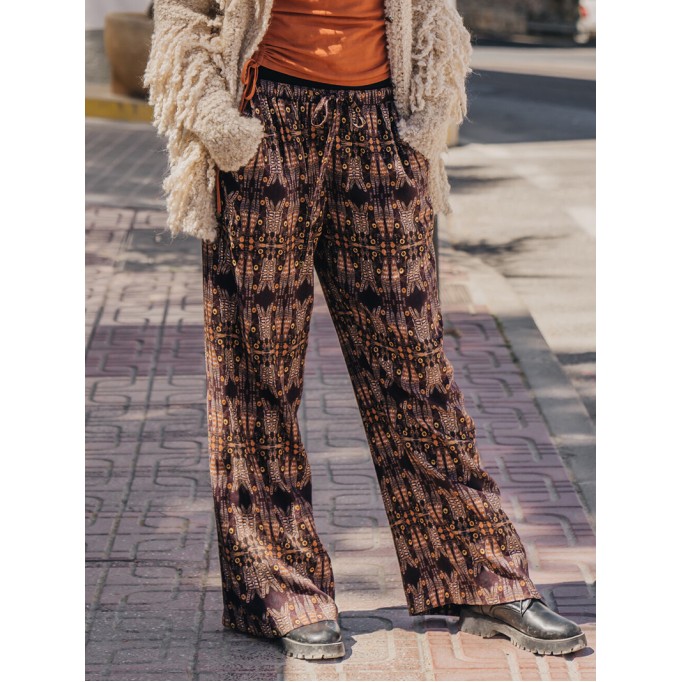 Loose Print Casual Breeze Trousers