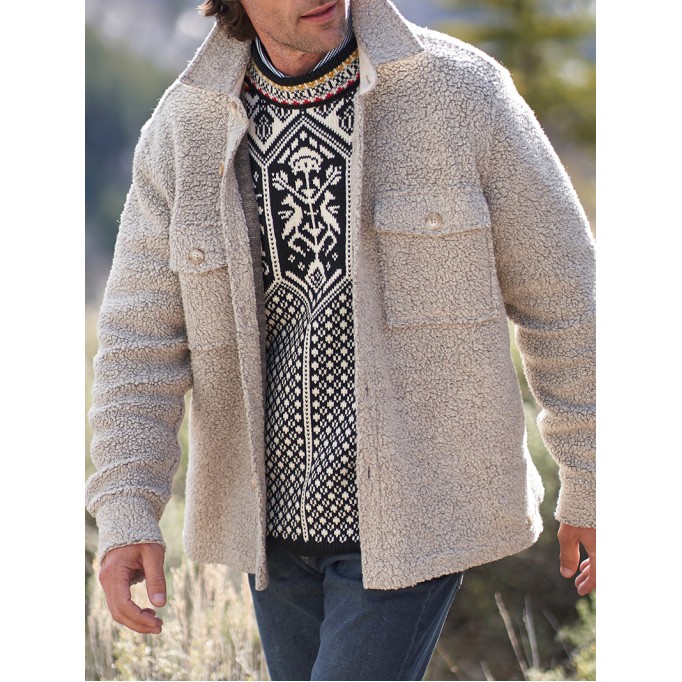 Men's Casual Oversized Plush Coat Jacket