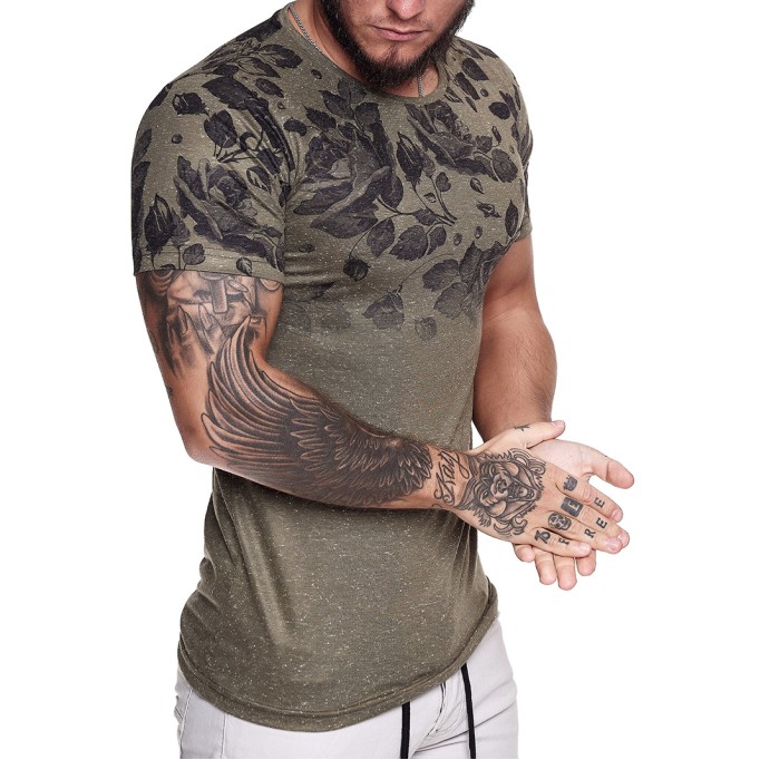 Men's casual pattern short sleeved T-shirt