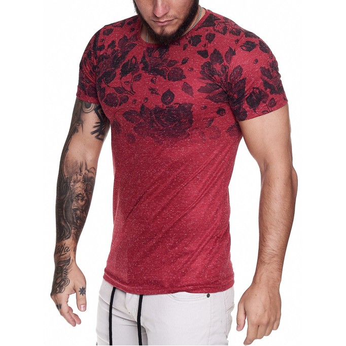 Men's casual pattern short sleeved T-shirt