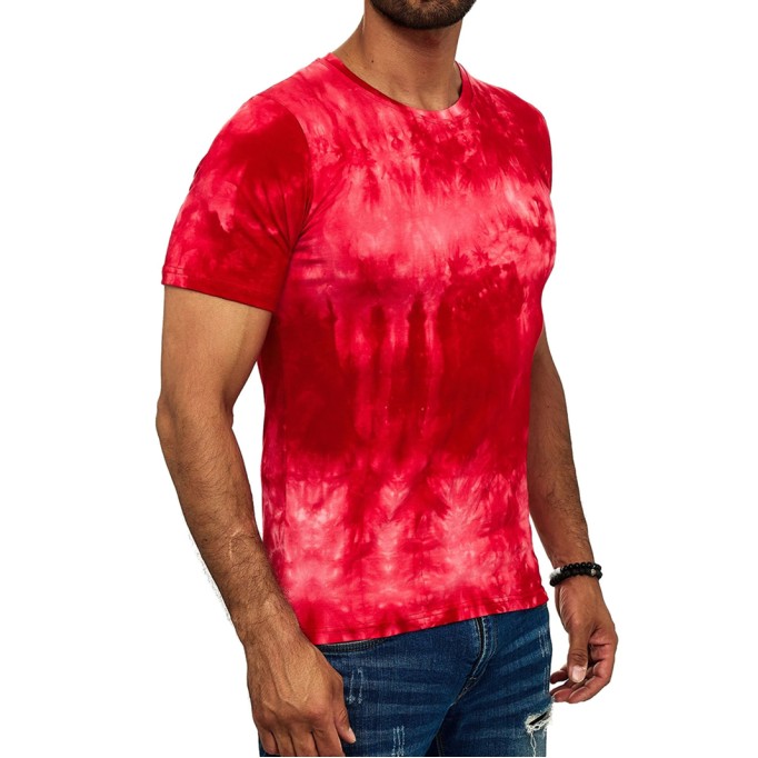 Men's casual tie-dyed short sleeved T-shirt