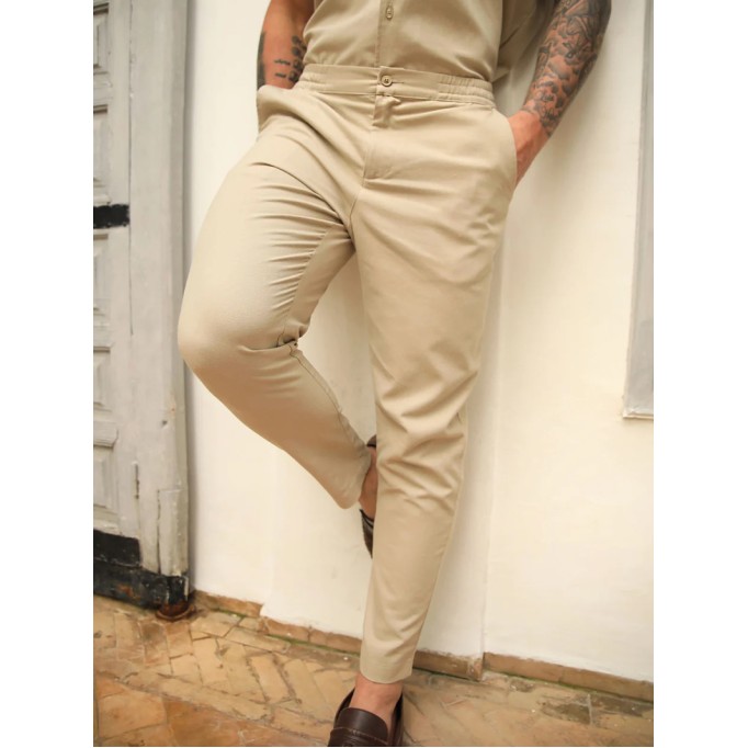 Men's Khaki Stretch Twill Pants