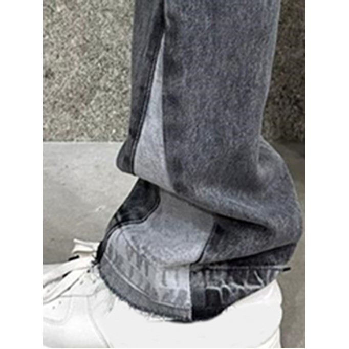 Men's street grey flare jeans