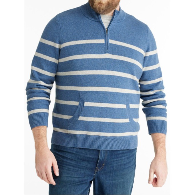 Men's zippered soft cotton cashmere sweater