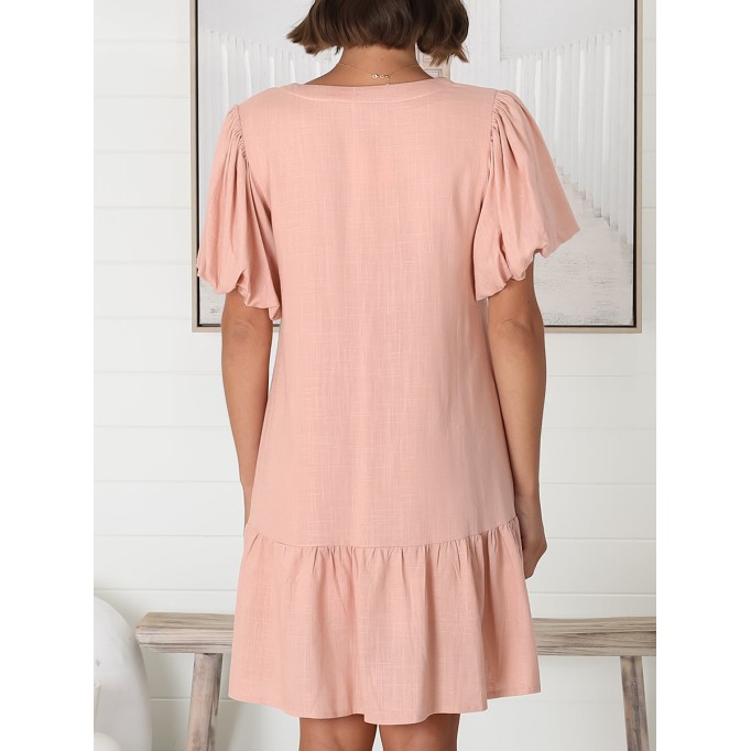 Pink V-neck dress