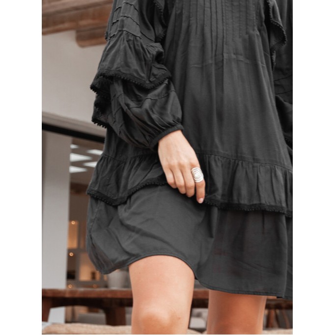 ruffled long sleeve dress