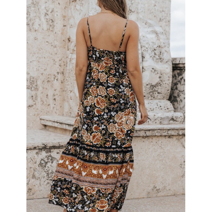 Sexy Bohemian halter print dress