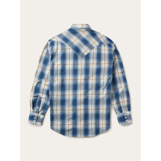 Men's Steel Ombre Plaid Western Shirt