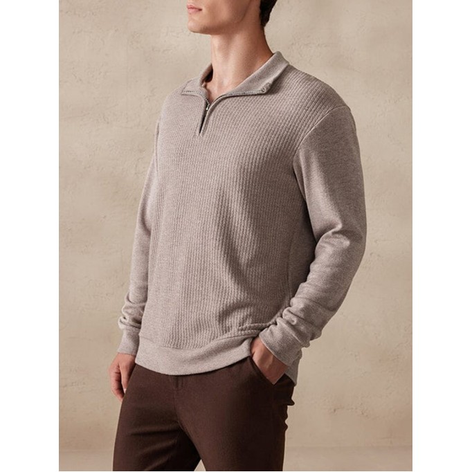 Stretchy Polo-Collor Sweater