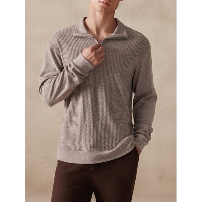 Stretchy Polo-Collor Sweater