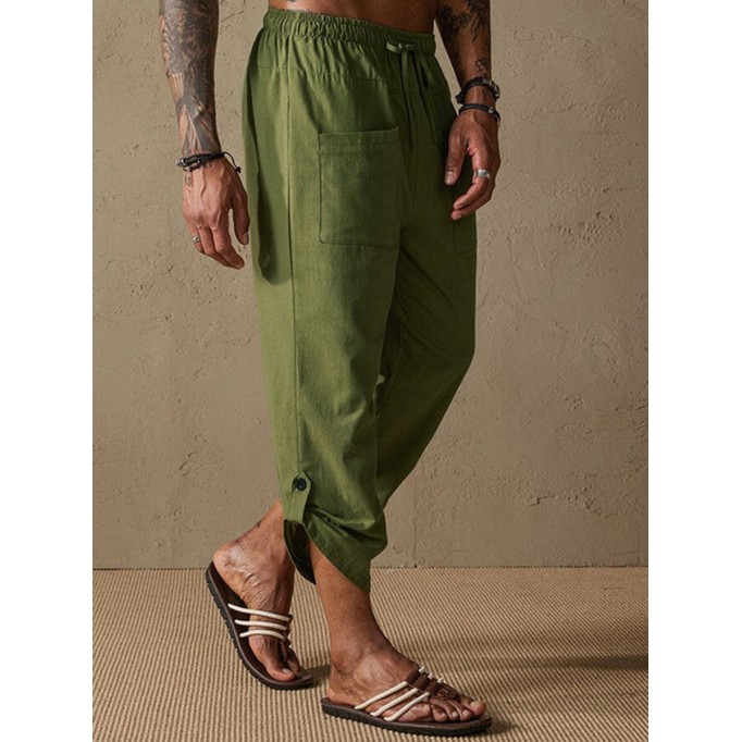 Stylish Linen Capri Pants - Comfortable & Versatile