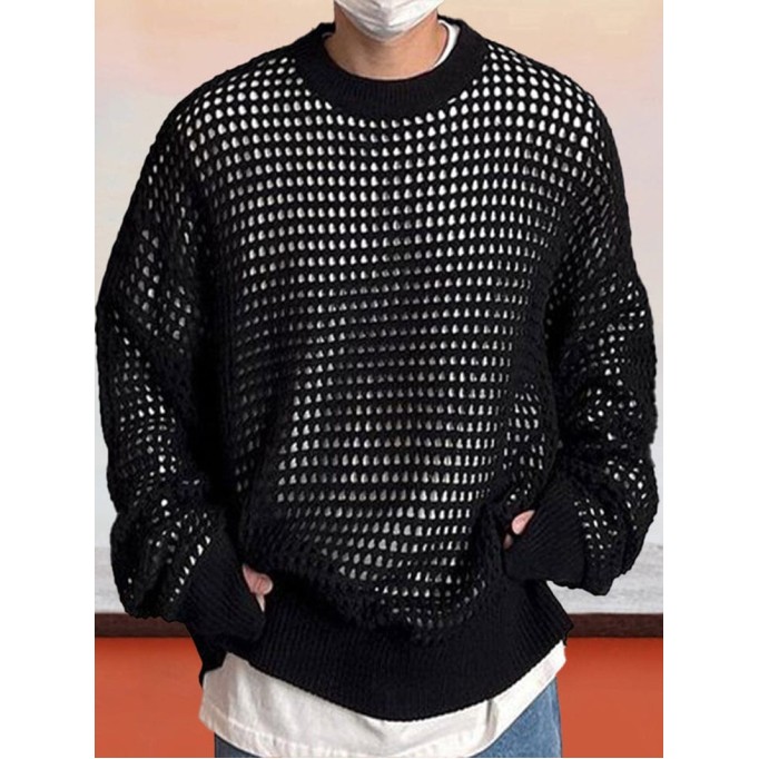 Stylish Mesh Hollow-Out Sweater