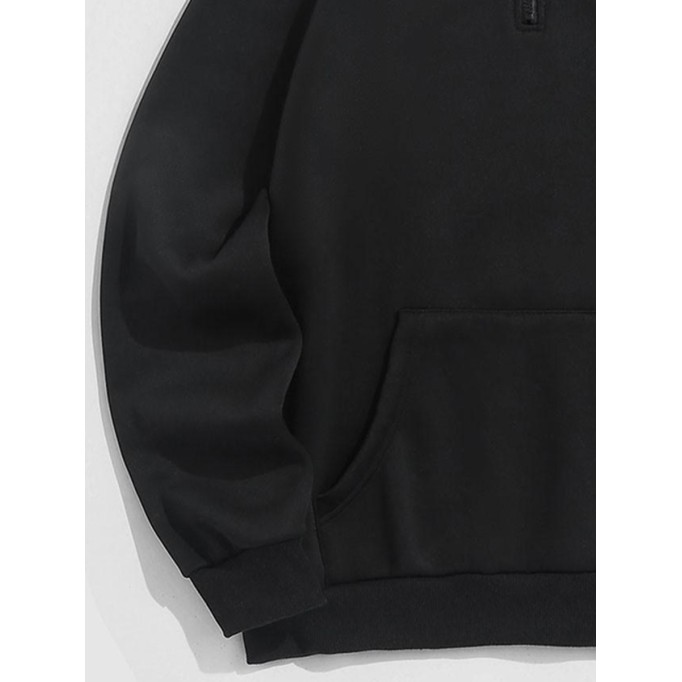 Thermal fleece-lined sweatshirt with graphic front pocket