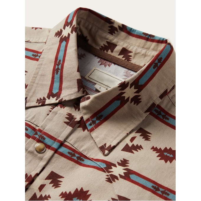 Men's Western Striped Printed Shirt