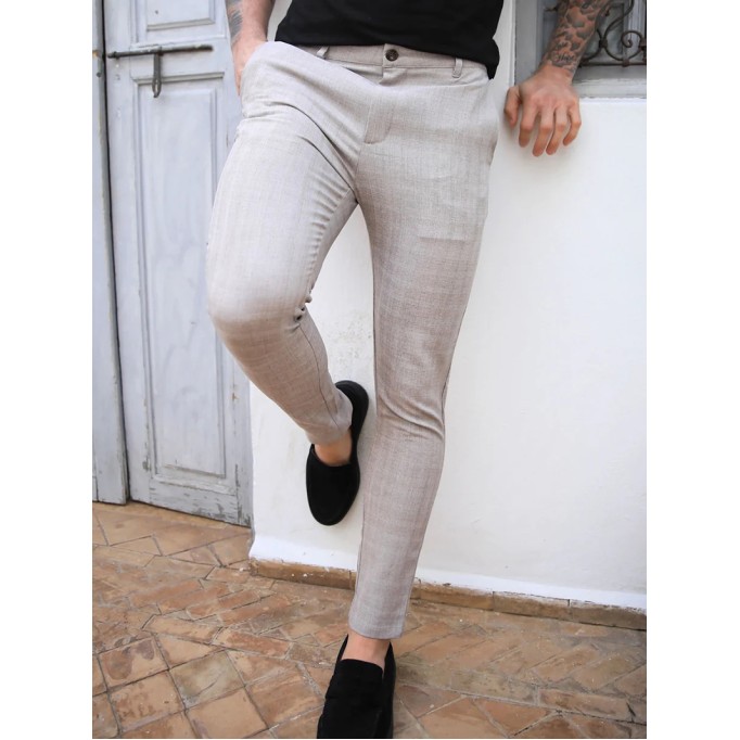 White Stretch Twill Men's Pants