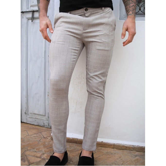 White Stretch Twill Men's Pants