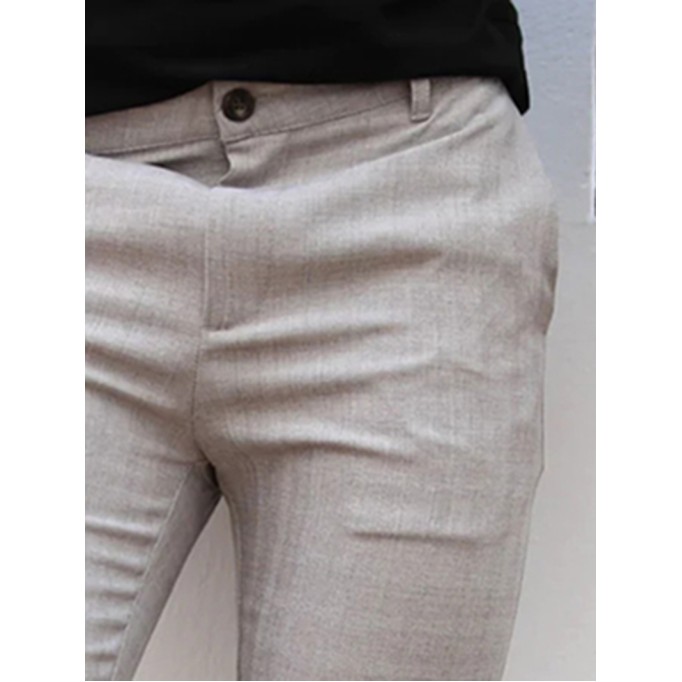 White Stretch Twill Men's Pants