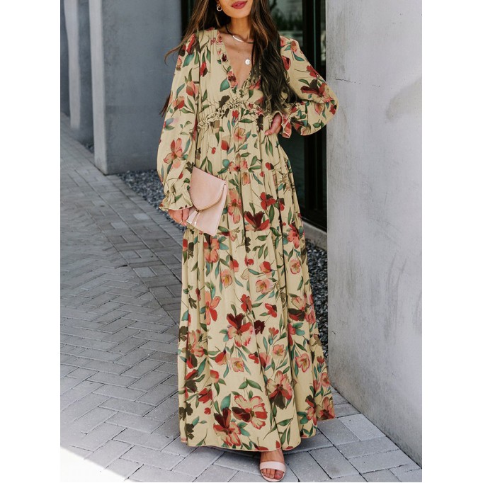 Ruffle Layered Maxi Dress