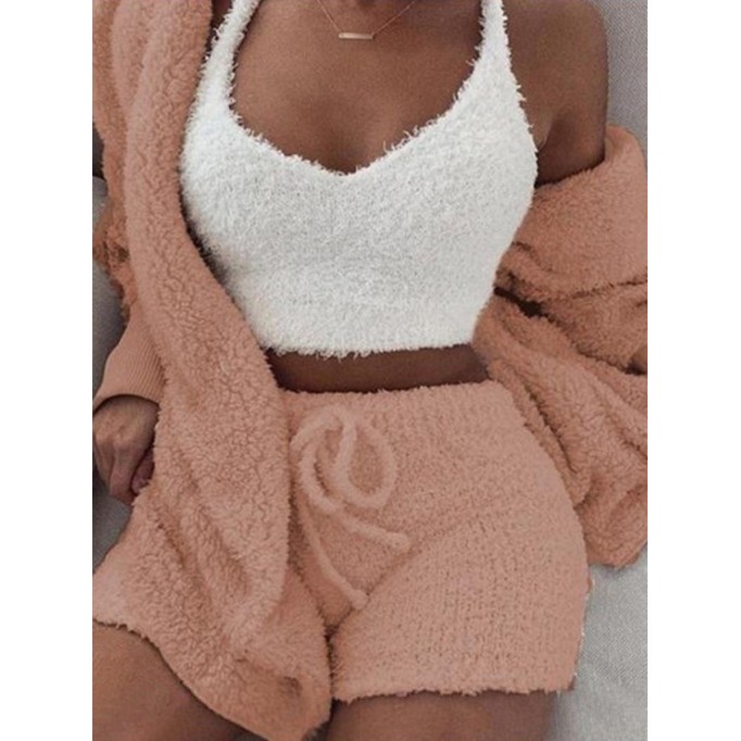 Winter Plush Loungewear Casual 3 Piece Set