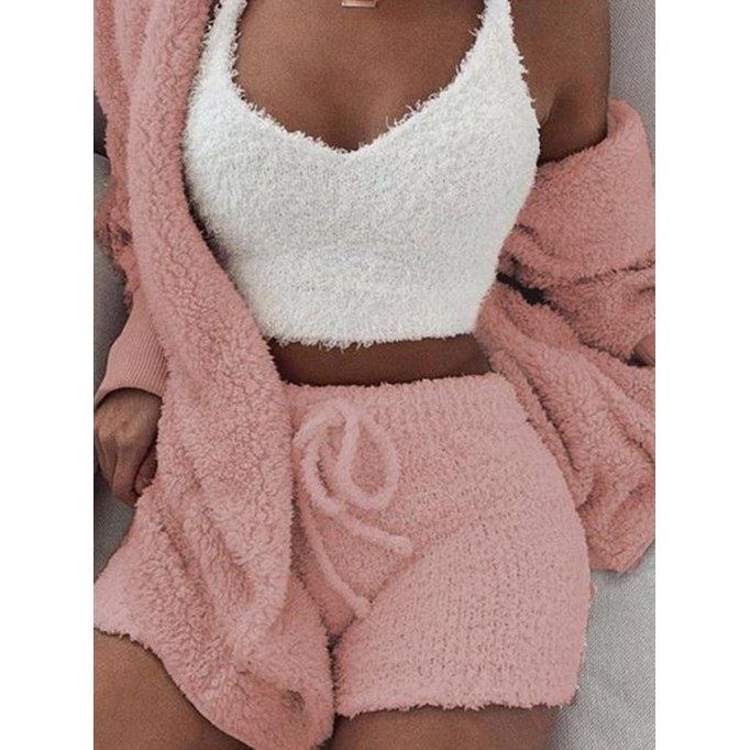 Winter Plush Loungewear Casual 3 Piece Set