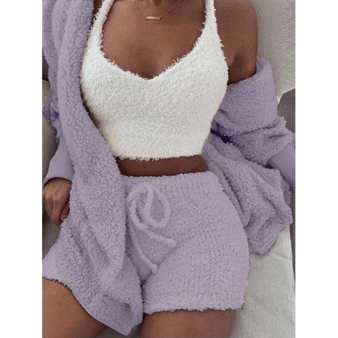 Winter Plush Loungewear Casual 3 Piece Set