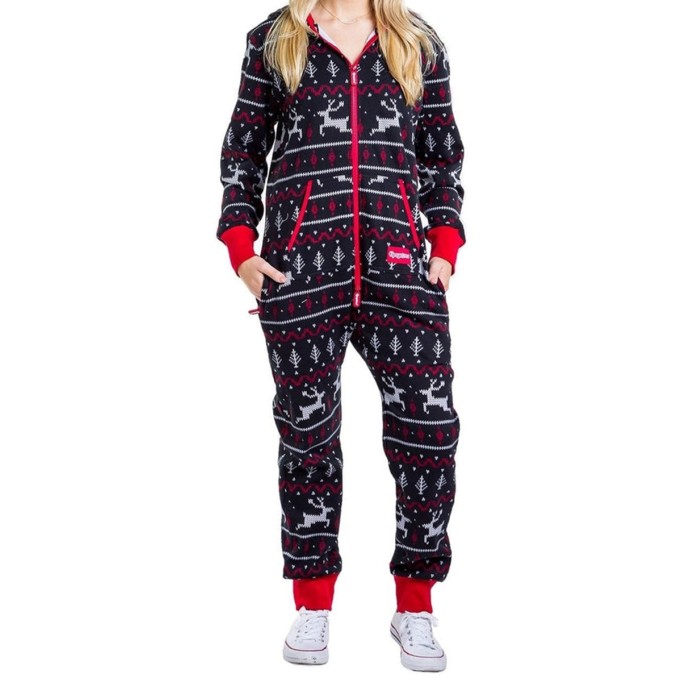 Women's Casual Contrast Color Elk Jumpsuit