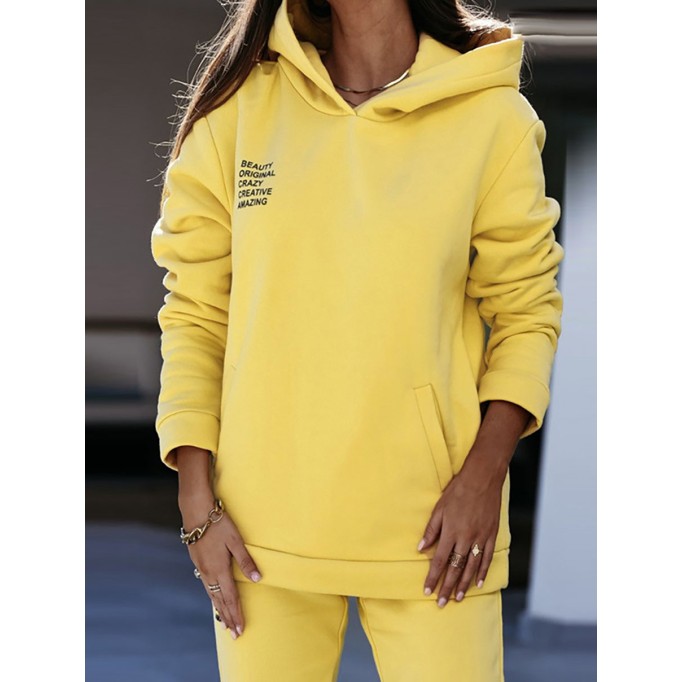 Women's Casual Letter Sweatshirt Drawstring Sweatpants Two Piece Set