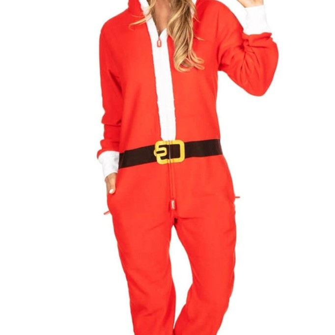 Women's Christmas Hooded Jumpsuit