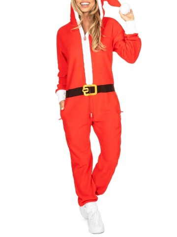 Women's Christmas Hooded Jumpsuit