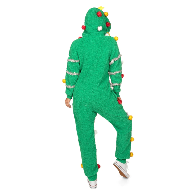 Women's Christmas tree print jumpsuit