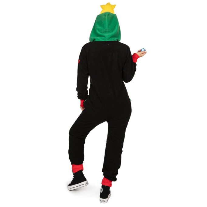 Women's Contrast Christmas Tree Hooded Jumpsuit