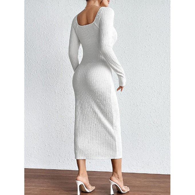 Women's hollowed out slim knit dress