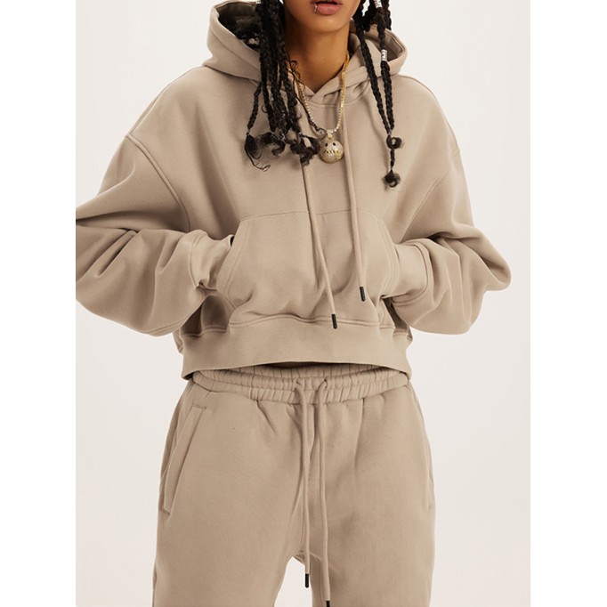 Women's Hooded Long Sleeve Top Sweatshirt Set