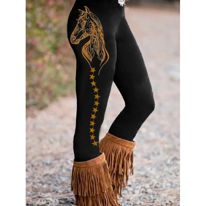 Women'S Horse Lover Cozy Print Leggings