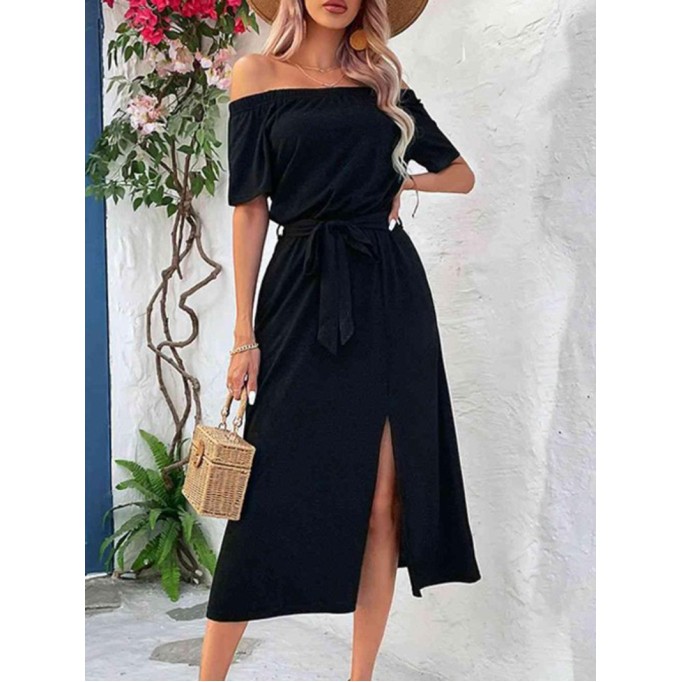 Women's Off Shoulder Waist Dress